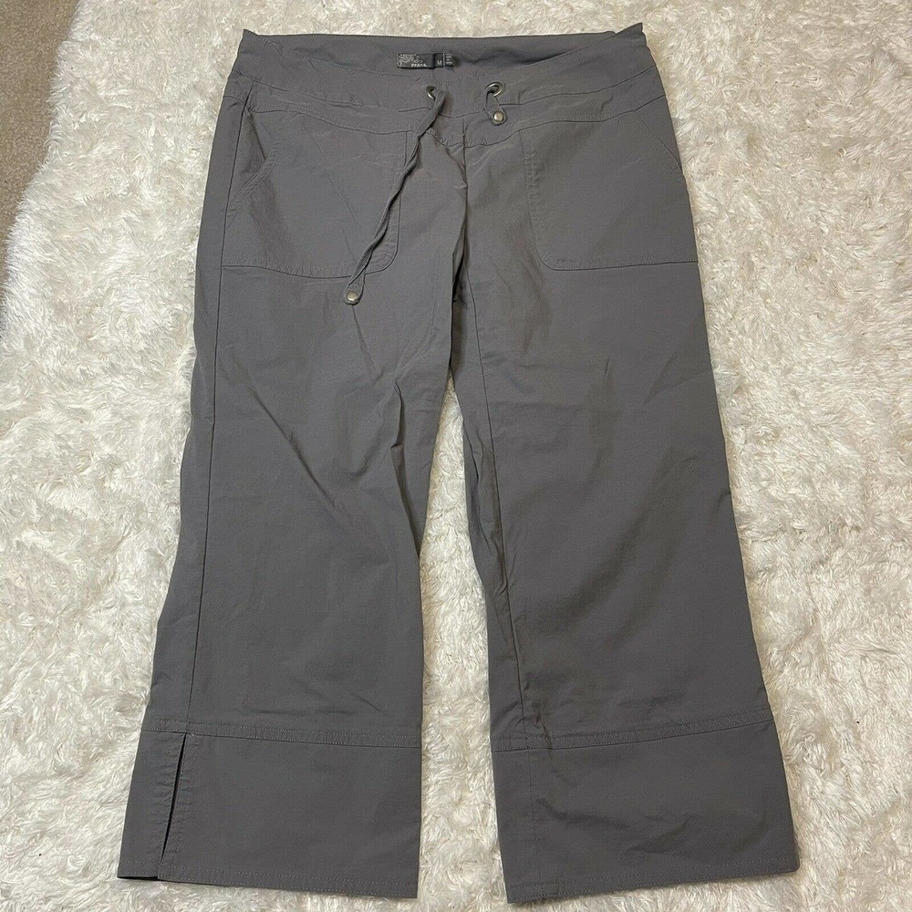 prana capri pants M drawstring waist light weight hiking stretch Nice